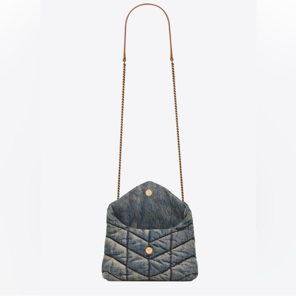 Saint Laurent Blue Quilted Shoulder Bag - Picture 2 of 3
